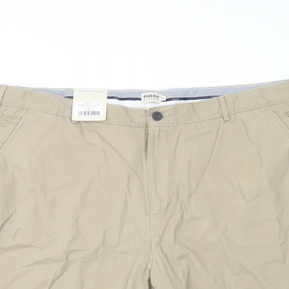Farah Mens Beige Cotton Chino Shorts Size 44 in L12 in Regular Button