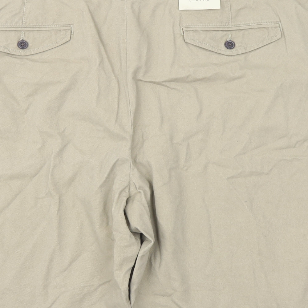 Farah Mens Beige Cotton Chino Shorts Size 44 in L12 in Regular Button
