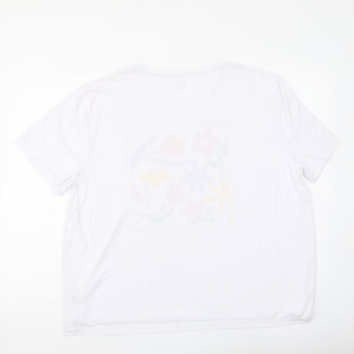 Marks and Spencer Womens White Polyester Basic T-Shirt Size 20 Crew Neck