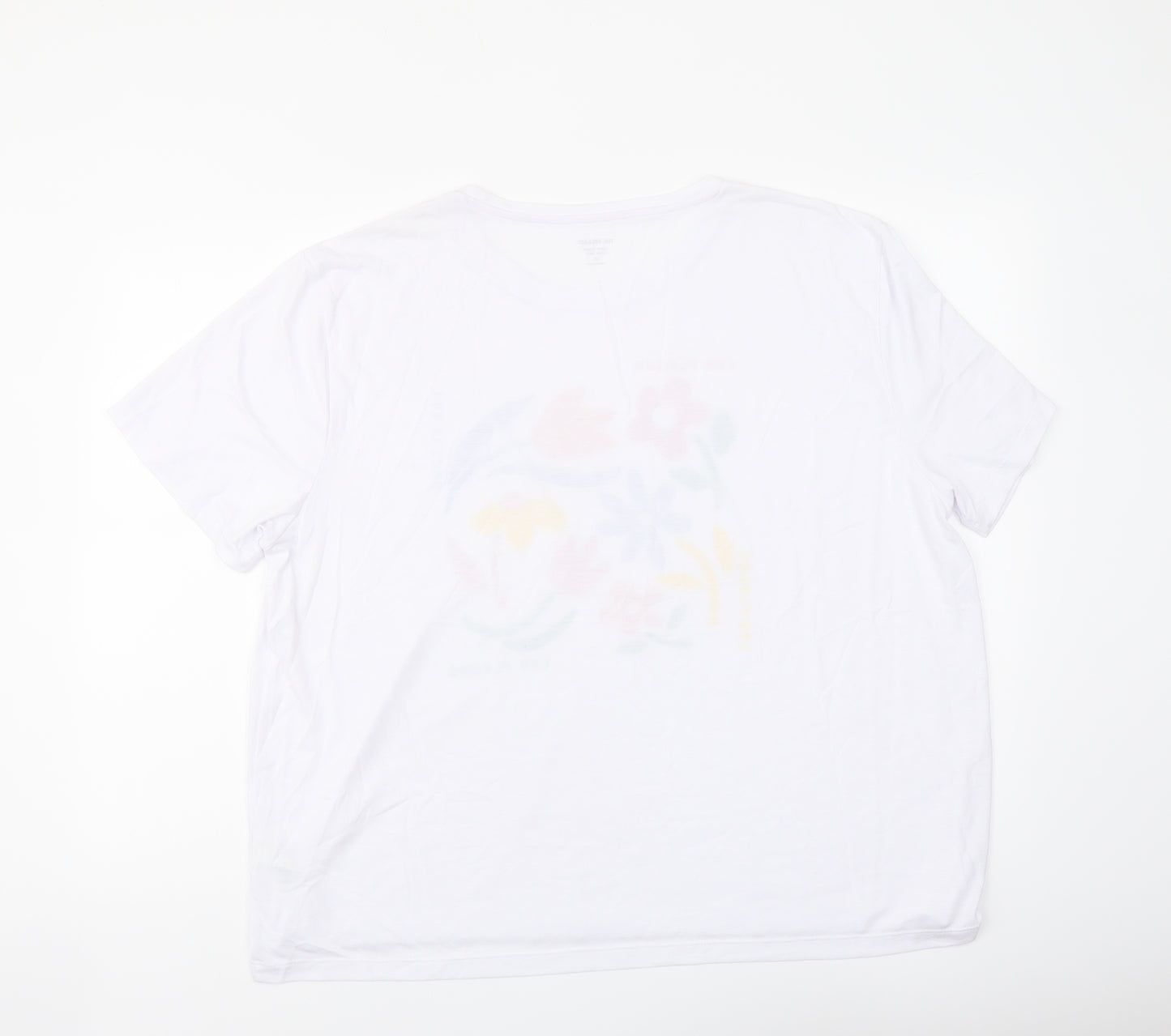 Marks and Spencer Womens White Polyester Basic T-Shirt Size 20 Crew Neck