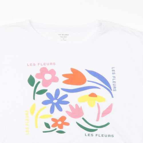 Marks and Spencer Womens White Polyester Basic T-Shirt Size 20 Crew Neck
