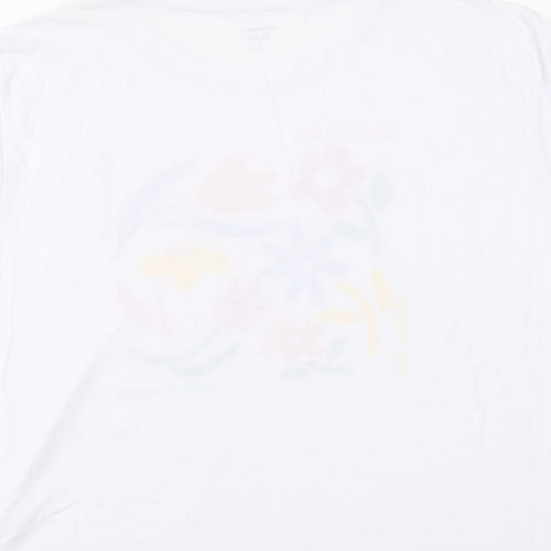 Marks and Spencer Womens White Polyester Basic T-Shirt Size 20 Crew Neck