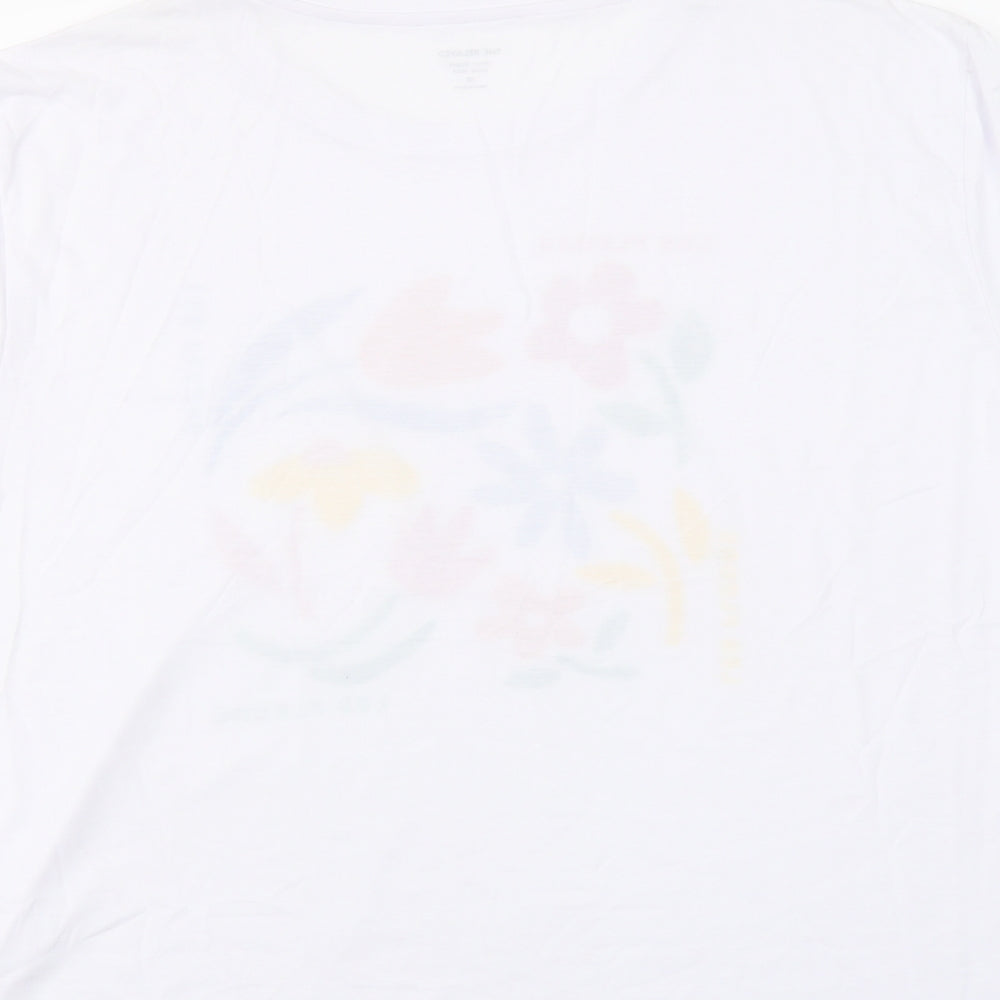 Marks and Spencer Womens White Polyester Basic T-Shirt Size 20 Crew Neck