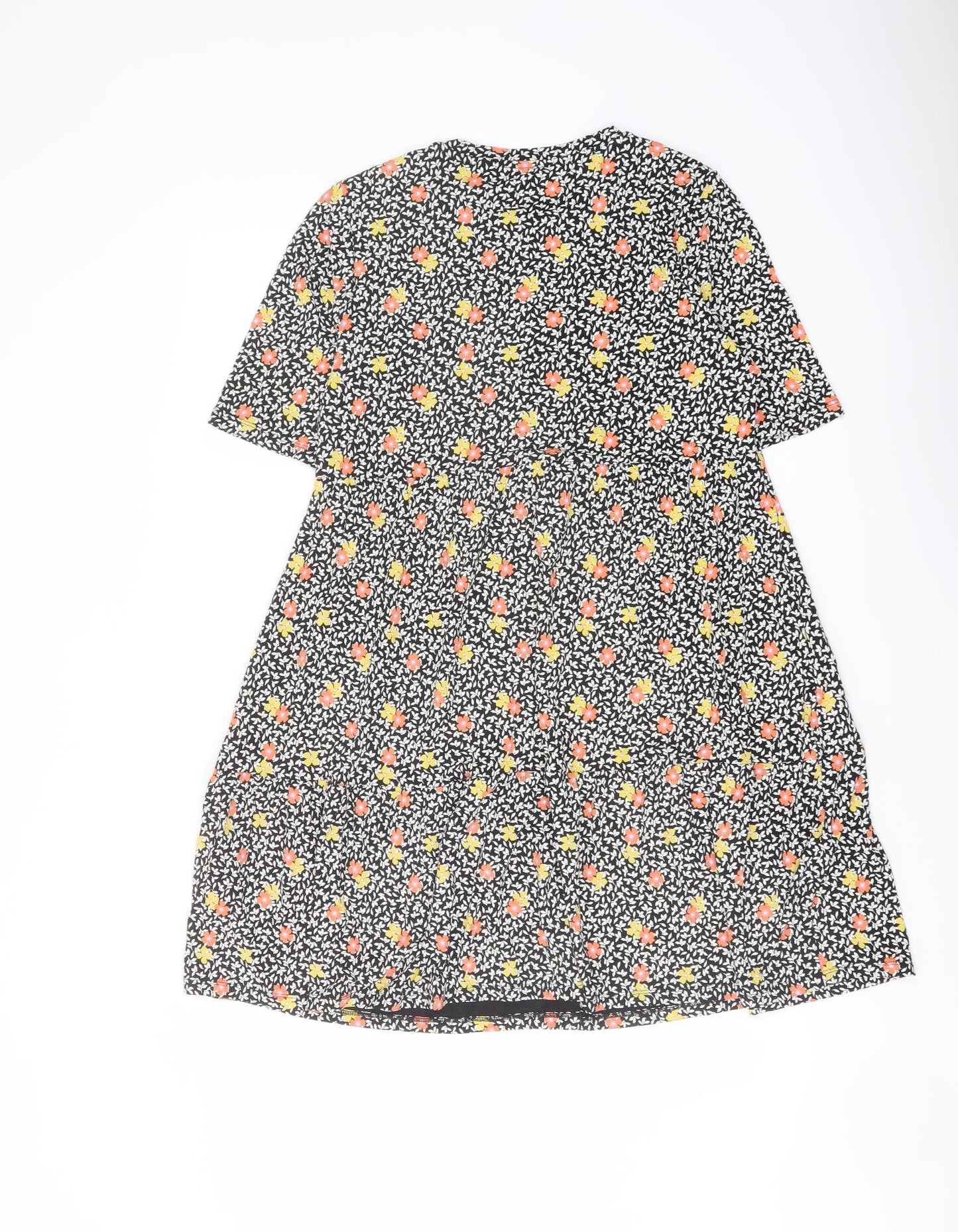 Marks and Spencer Womens Multicoloured Floral Viscose A-Line Size 12 Crew Neck Pullover