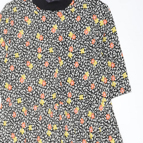 Marks and Spencer Womens Multicoloured Floral Viscose A-Line Size 12 Crew Neck Pullover