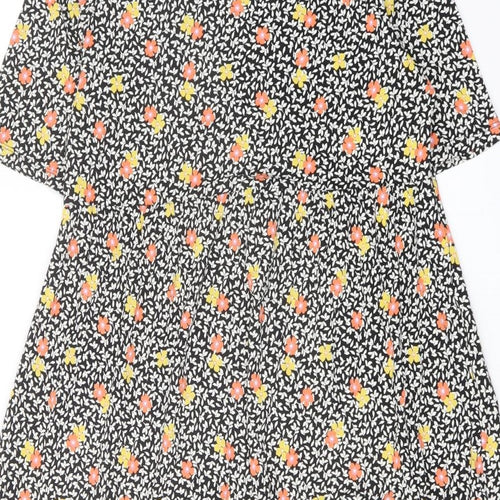 Marks and Spencer Womens Multicoloured Floral Viscose A-Line Size 12 Crew Neck Pullover