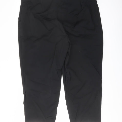 Marks and Spencer Womens Black Cotton Cropped Trousers Size 20 L21 in Regular Button