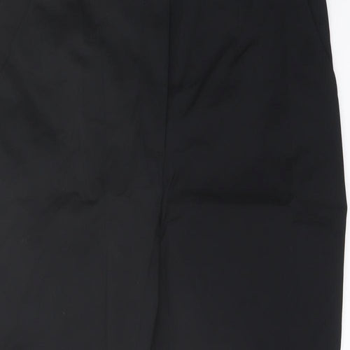Marks and Spencer Womens Black Cotton Cropped Trousers Size 20 L21 in Regular Button