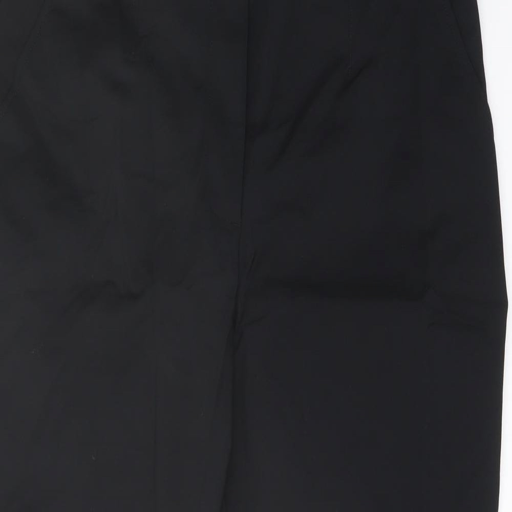 Marks and Spencer Womens Black Cotton Cropped Trousers Size 20 L21 in Regular Button