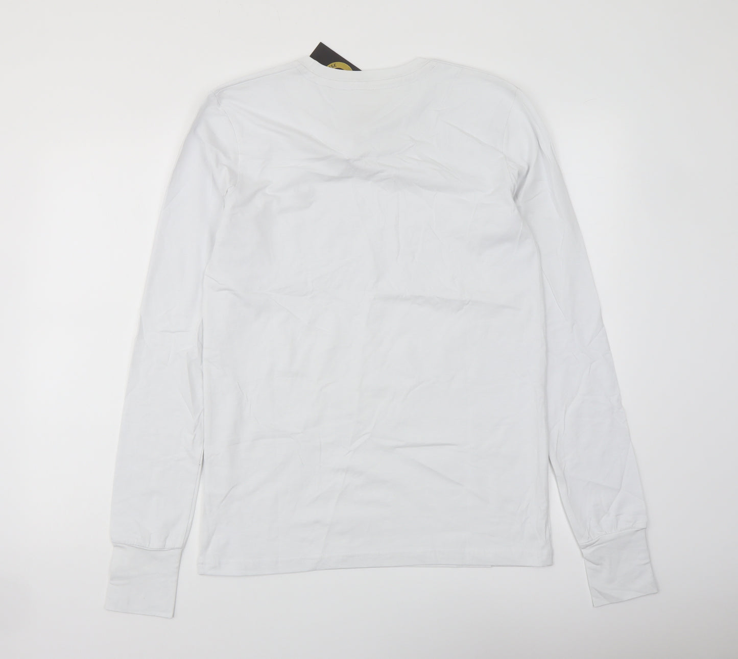 Intense Mens White Cotton T-Shirt Size S Crew Neck