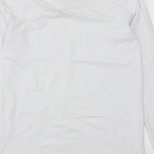 Intense Mens White Cotton T-Shirt Size S Crew Neck