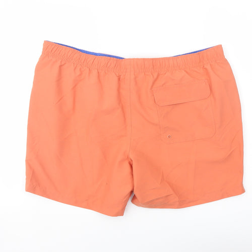 Marks and Spencer Mens Orange Polyester Sweat Shorts Size 2XL L6 in Regular Drawstring - Swim Shorts