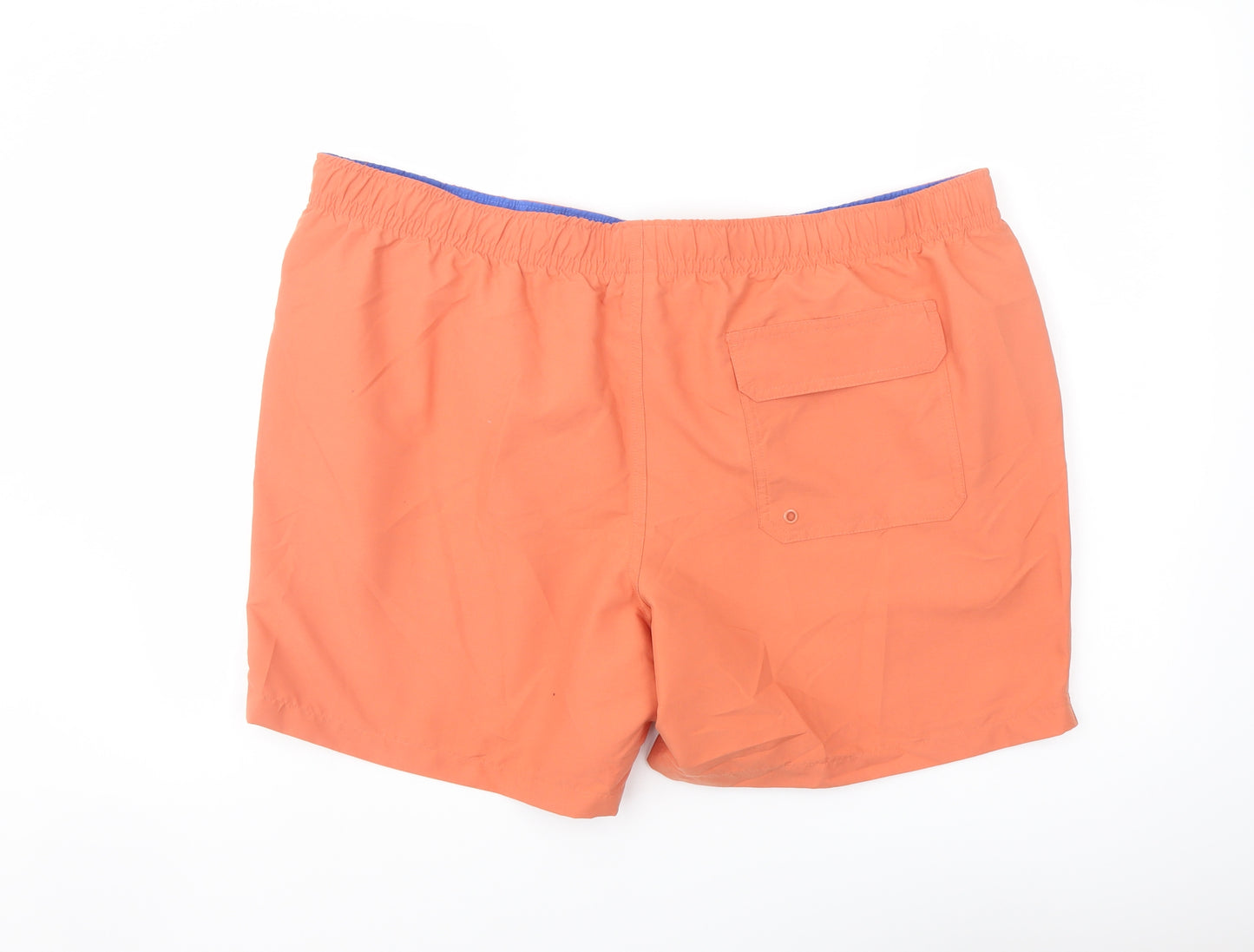 Marks and Spencer Mens Orange Polyester Sweat Shorts Size 2XL L6 in Regular Drawstring - Swim Shorts