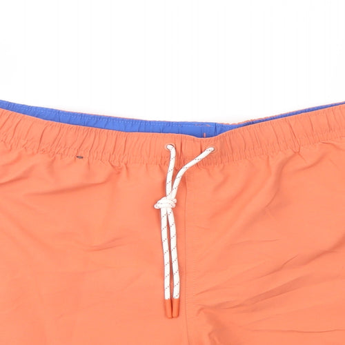 Marks and Spencer Mens Orange Polyester Sweat Shorts Size 2XL L6 in Regular Drawstring - Swim Shorts