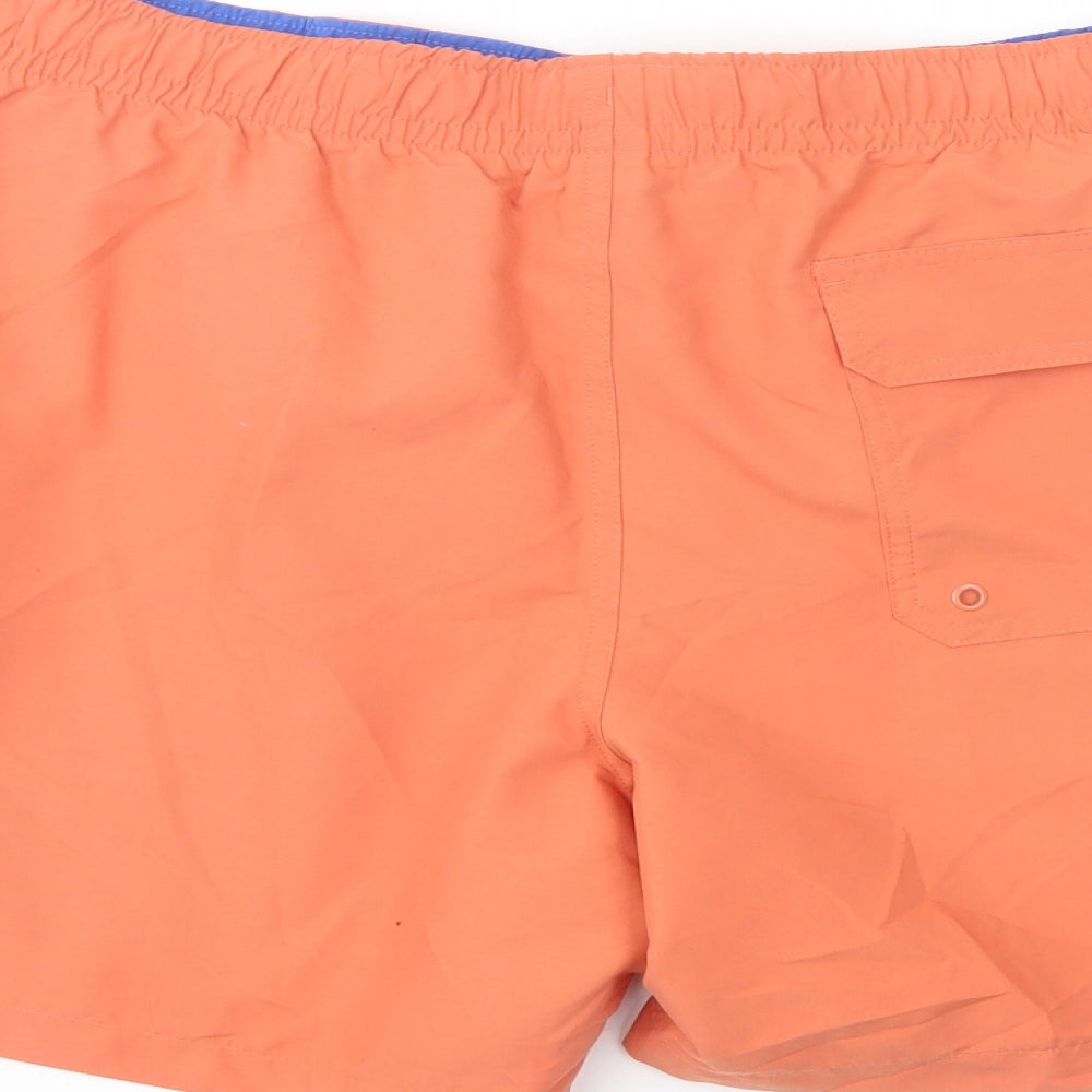 Marks and Spencer Mens Orange Polyester Sweat Shorts Size 2XL L6 in Regular Drawstring - Swim Shorts