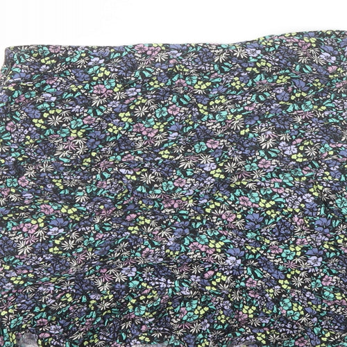 Marks and Spencer Girls Multicoloured Floral Viscose Flare Skirt Size 12-13 Years Regular Zip