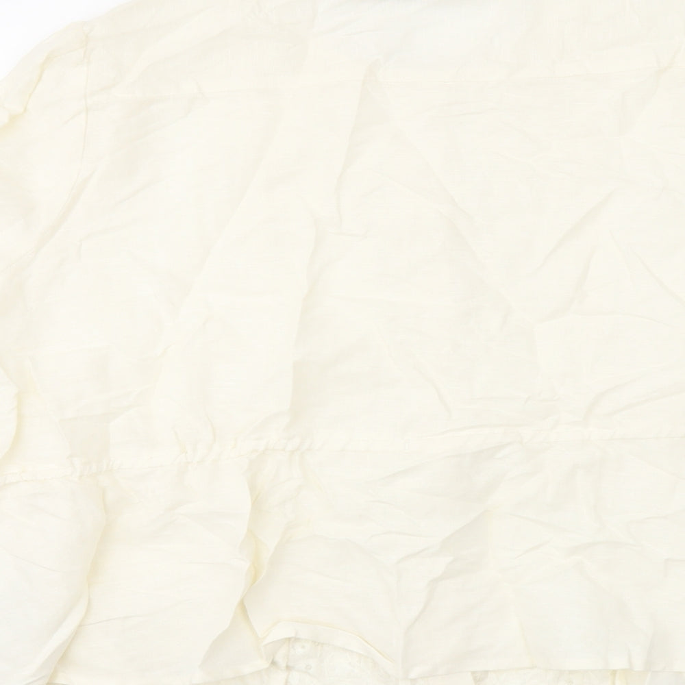 Marks and Spencer Womens Ivory Cotton Basic Blouse Size 22 Round Neck
