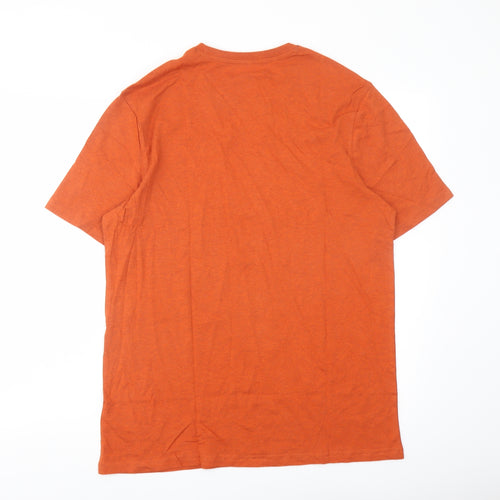 Marks and Spencer Mens Red Cotton T-Shirt Size M Crew Neck