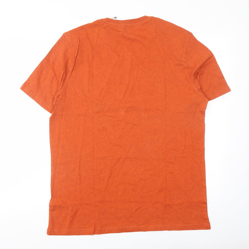 Marks and Spencer Mens Red Cotton T-Shirt Size M Crew Neck