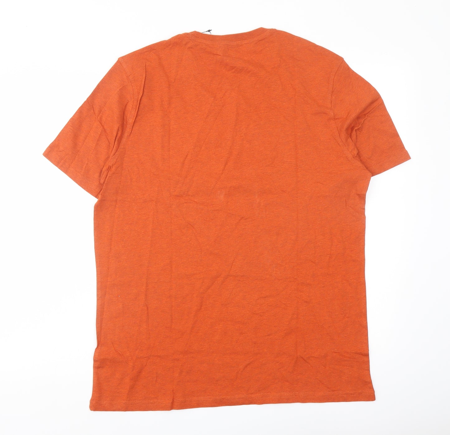 Marks and Spencer Mens Red Cotton T-Shirt Size M Crew Neck