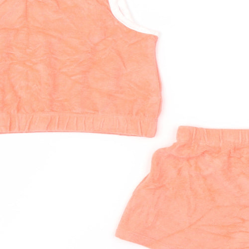 Marks and Spencer Girls Orange Cotton Shorts Outfit/Set Size 5-6 Years Pullover