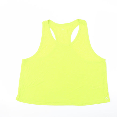 GOODMOVE Womens Green Polyester Basic Tank Size 18 Scoop Neck Pullover