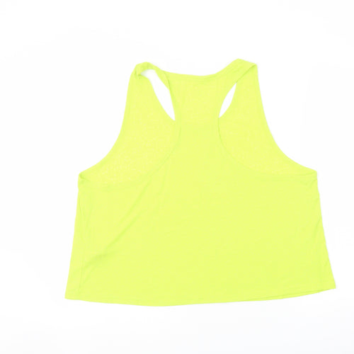 GOODMOVE Womens Green Polyester Basic Tank Size 18 Scoop Neck Pullover