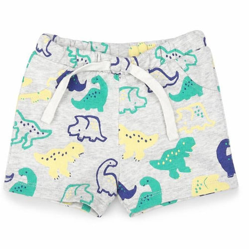 Marks and Spencer Boys Multicoloured Geometric Cotton Cropped Trousers Size 3-6 Months Drawstring - Dinosaur Print