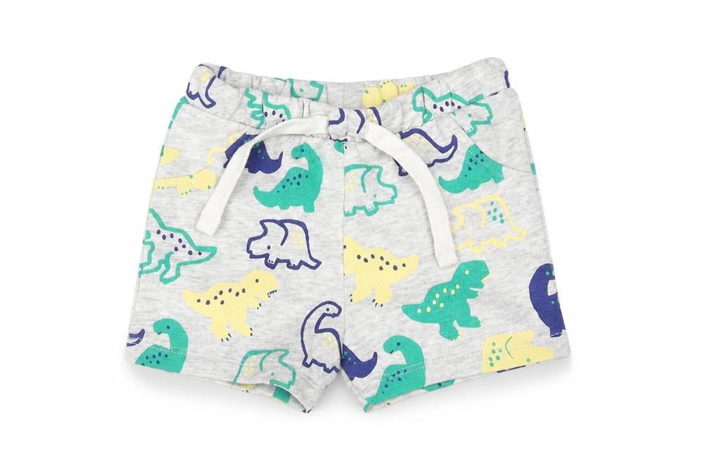 Marks and Spencer Boys Multicoloured Geometric Cotton Cropped Trousers Size 3-6 Months Drawstring - Dinosaur Print