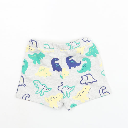 Marks and Spencer Boys Multicoloured Geometric Cotton Cropped Trousers Size 3-6 Months Drawstring - Dinosaur Print