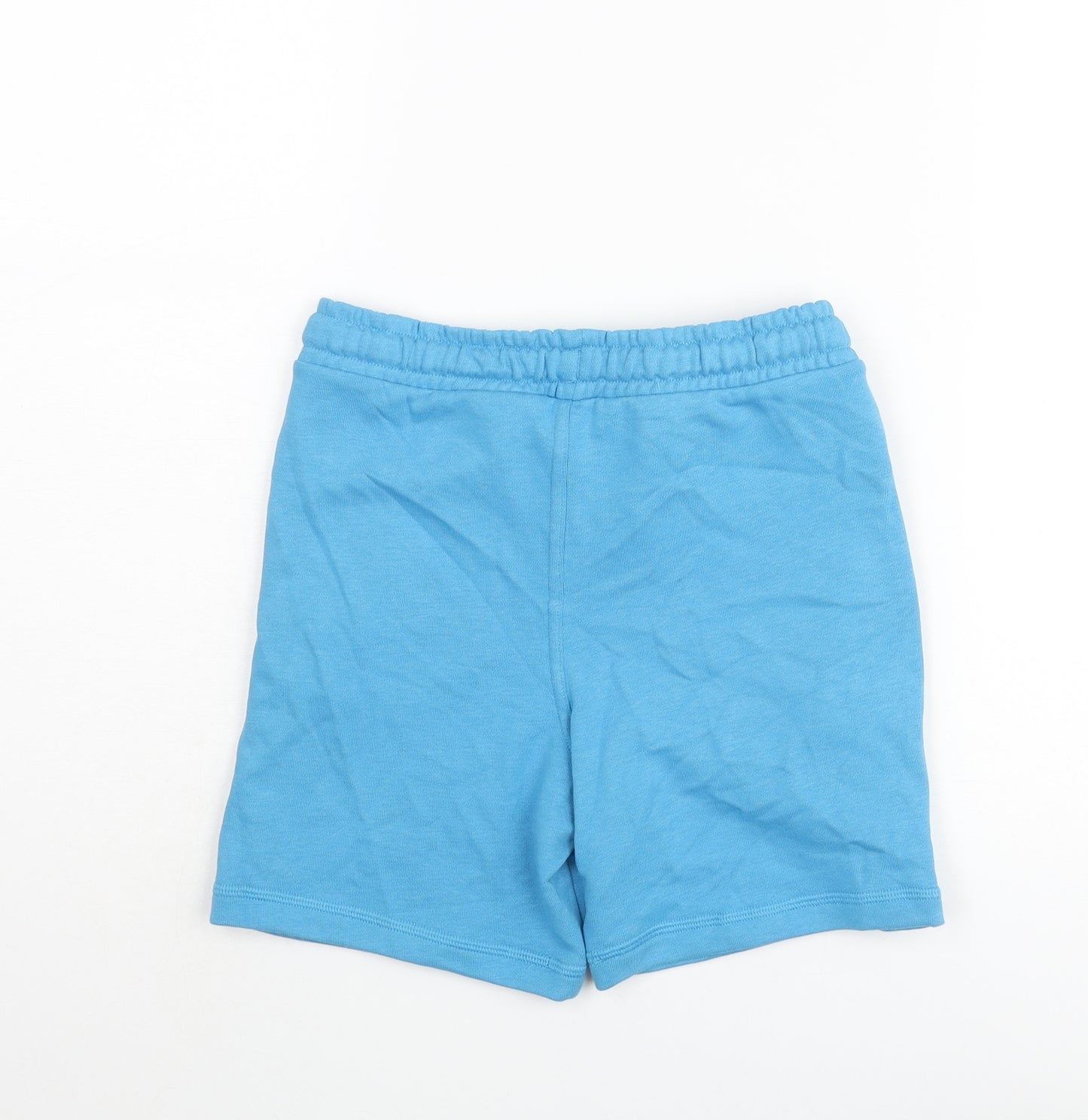 Marks and Spencer Boys Blue Cotton Sweat Shorts Size 7-8 Years Regular Drawstring - Octopus Print