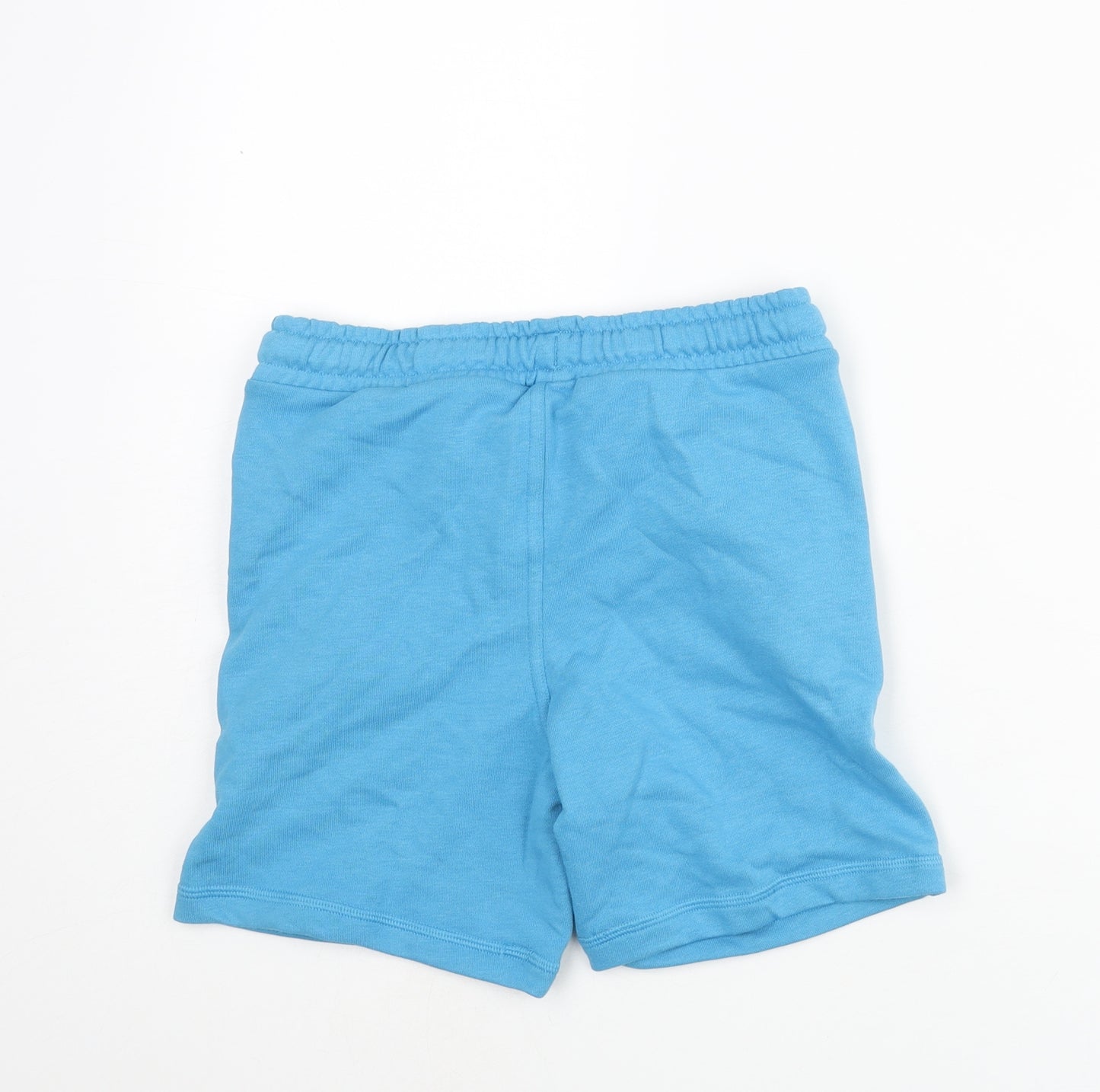 Marks and Spencer Boys Blue Cotton Sweat Shorts Size 7-8 Years Regular Drawstring - Octopus Print