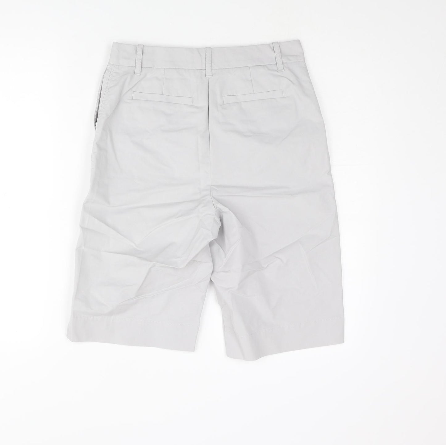 Marks and Spencer Womens Grey Cotton Bermuda Shorts Size 8 L11 in Regular Zip
