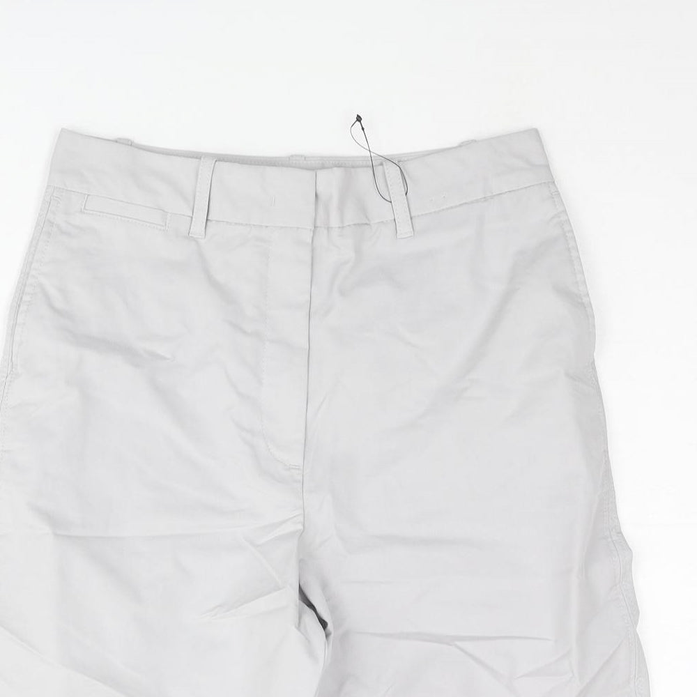 Marks and Spencer Womens Grey Cotton Bermuda Shorts Size 8 L11 in Regular Zip