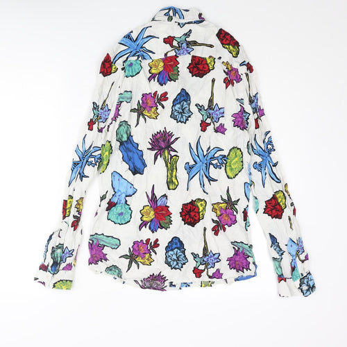 H&M Mens Multicoloured Geometric Viscose Button-Up Size S Collared Button - Floral Print