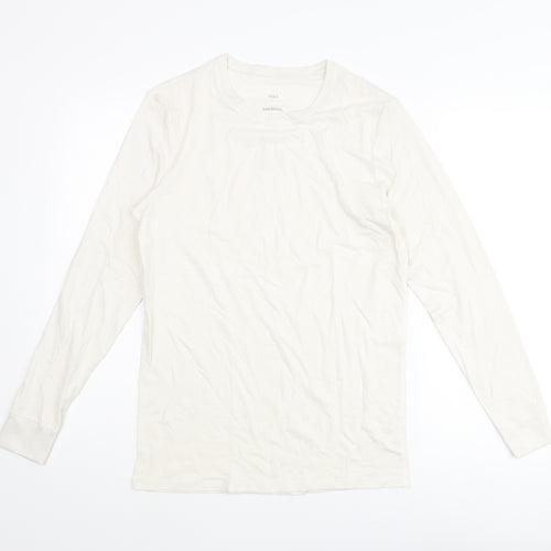 Marks and Mens Ivory Acrylic T-Shirt Size S Round Neck - Thermal