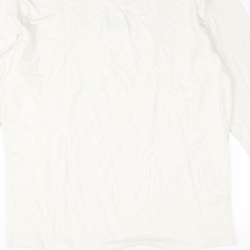 Marks and Mens Ivory Acrylic T-Shirt Size S Round Neck - Thermal