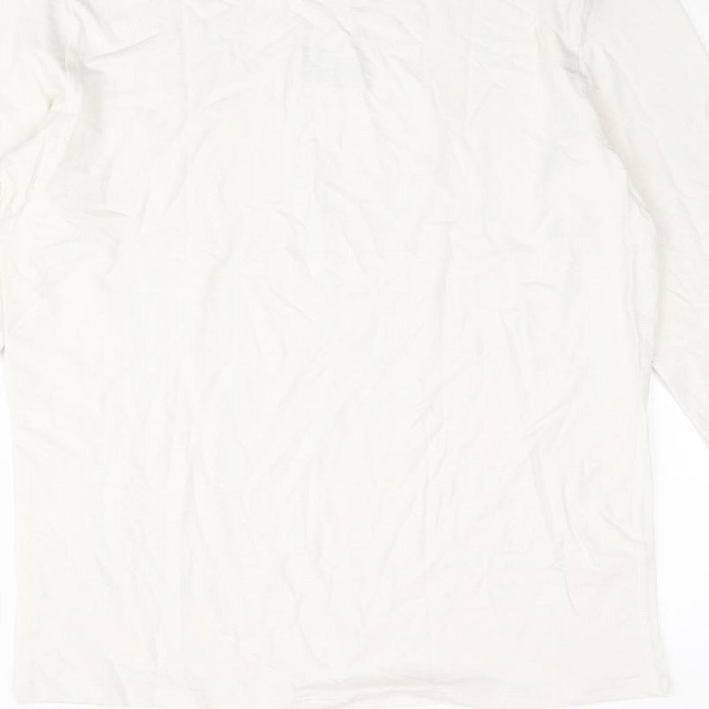 Marks and Mens Ivory Acrylic T-Shirt Size S Round Neck - Thermal
