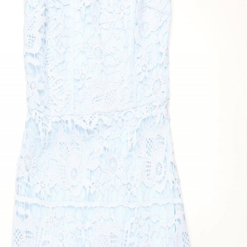 Missguided Womens Blue Polyester Mermaid Size 8 Round Neck Zip