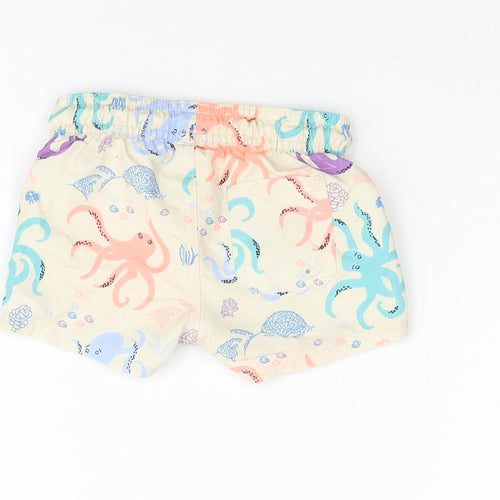 Marks and Spencer Boys Multicoloured Geometric Polyester Cropped Trousers Size 0-3 Months Drawstring - Swim Shorts Octopus Print