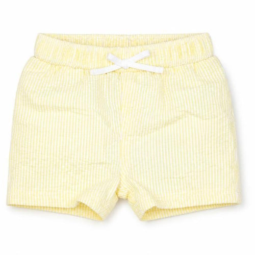 Marks and Boys Yellow Striped Polyester Cropped Trousers Size 6-9 Months Drawstring - Swim Shorts