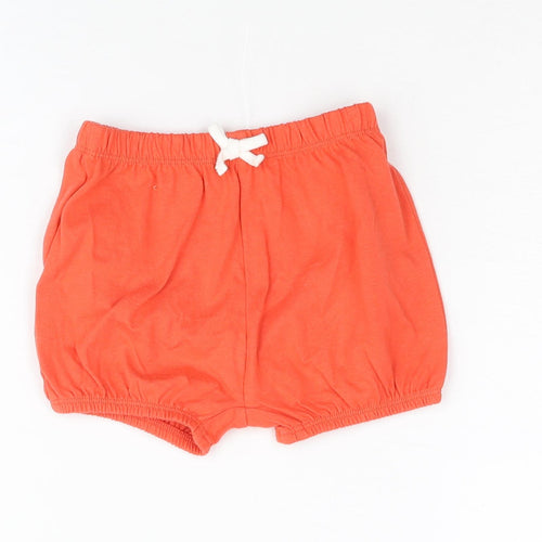 Marks and Girls Red Cotton Cropped Trousers Size 6-9 Months Pullover