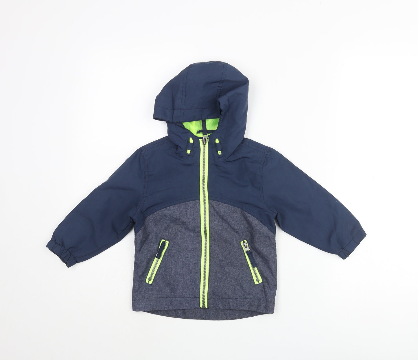 Urban Rascals Boys Blue Colourblock Rain Coat Coat Size 2 Years Zip