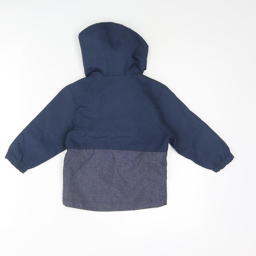 Urban Rascals Boys Blue Colourblock Rain Coat Coat Size 2 Years Zip