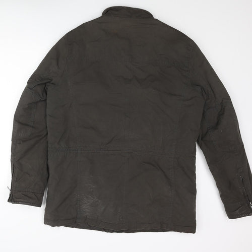 John Lewis Mens Brown Pea Coat Coat Size L Zip