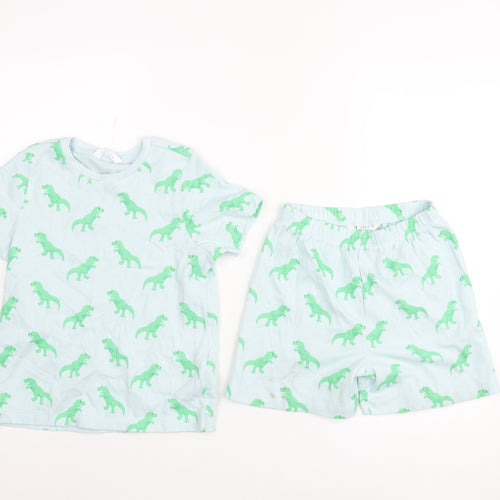 Marks and Boys Blue Geometric Cotton Pyjama Set Size 6-7 Years Pullover - Dinosaur Print