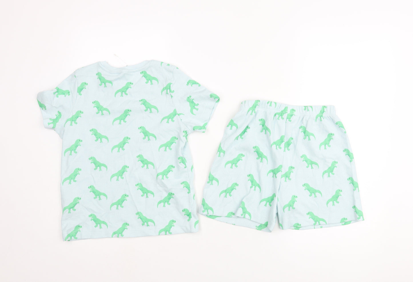 Marks and Boys Blue Geometric Cotton Pyjama Set Size 6-7 Years Pullover - Dinosaur Print