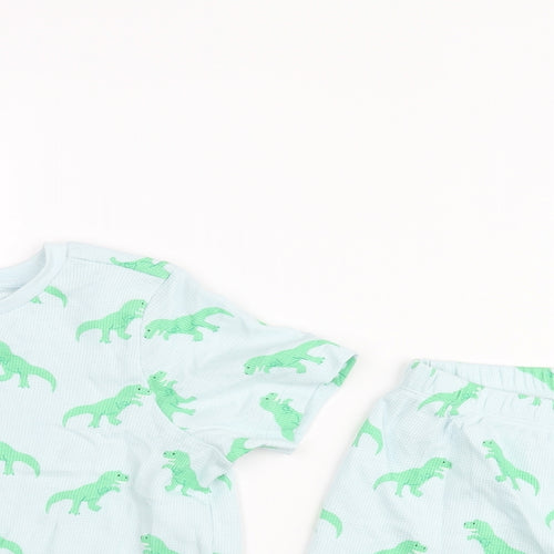 Marks and Boys Blue Geometric Cotton Pyjama Set Size 6-7 Years Pullover - Dinosaur Print