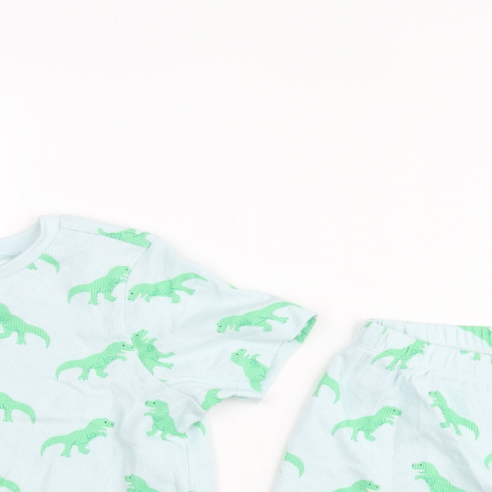 Marks and Boys Blue Geometric Cotton Pyjama Set Size 6-7 Years Pullover - Dinosaur Print