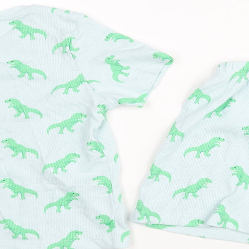 Marks and Boys Blue Geometric Cotton Pyjama Set Size 6-7 Years Pullover - Dinosaur Print